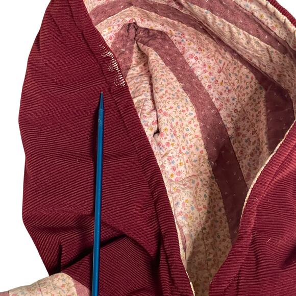 1970s Handmade Patchwork Quilted & Corduroy Zip Hoodie Jacket โ Women's Size S-M - Picture 7 of 9